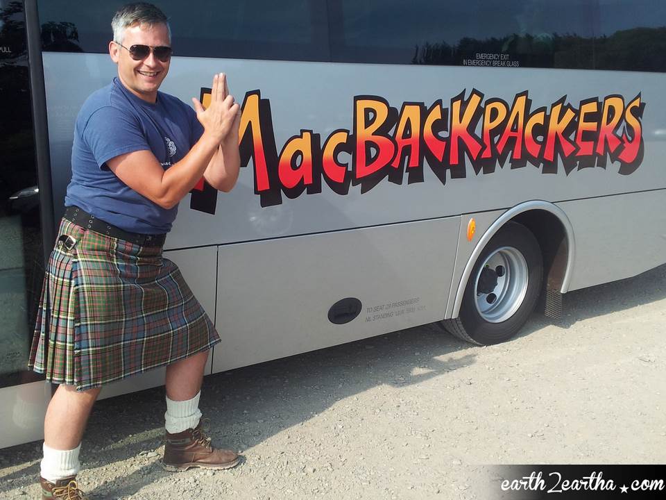 MacBackpackers' Guide Graeme, Scotsman in kilt.